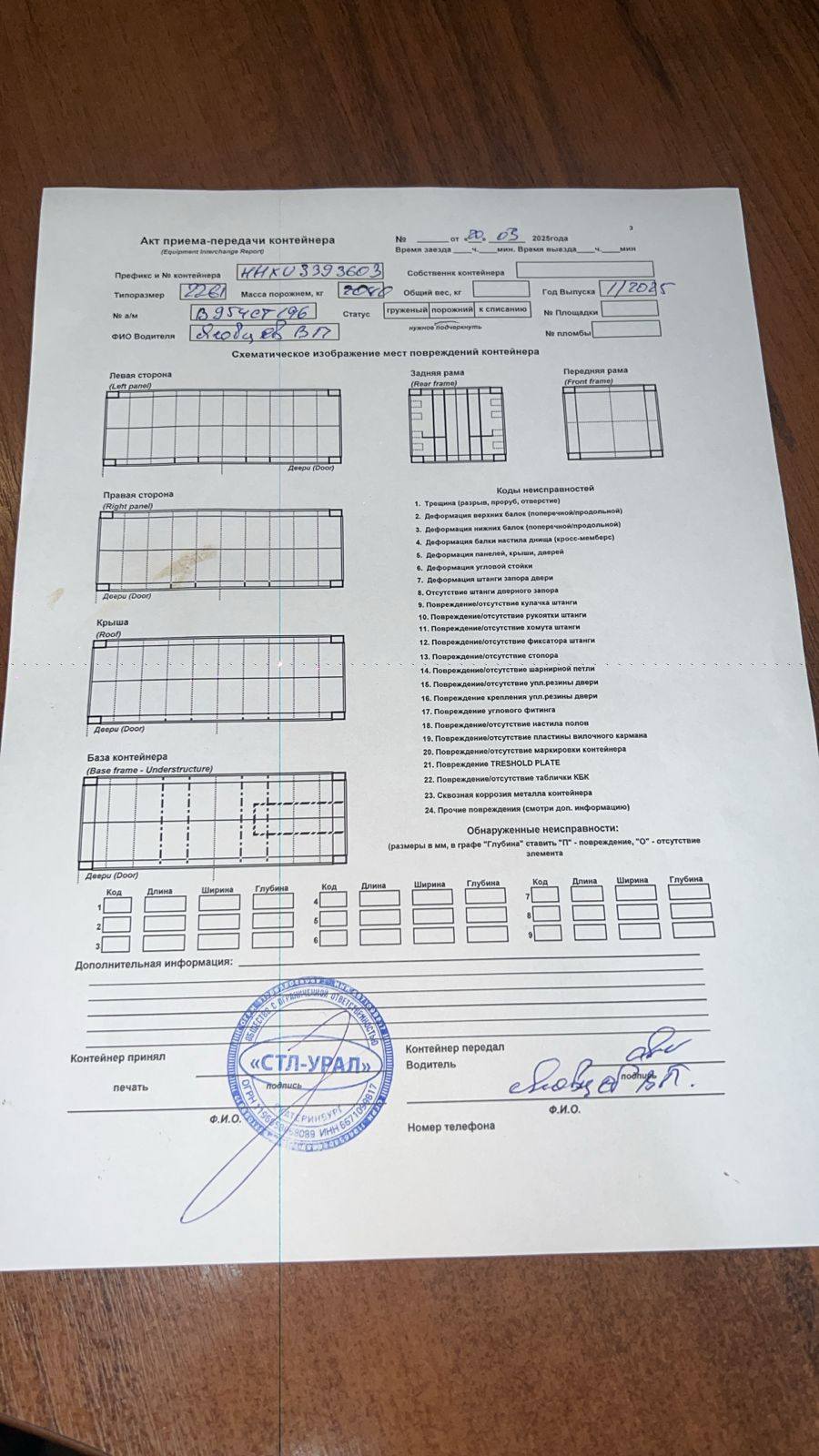 Морской контейнер HHXU3393603